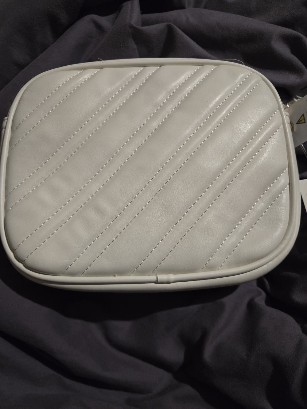 Francesca's White Quilted Crossbody Bag